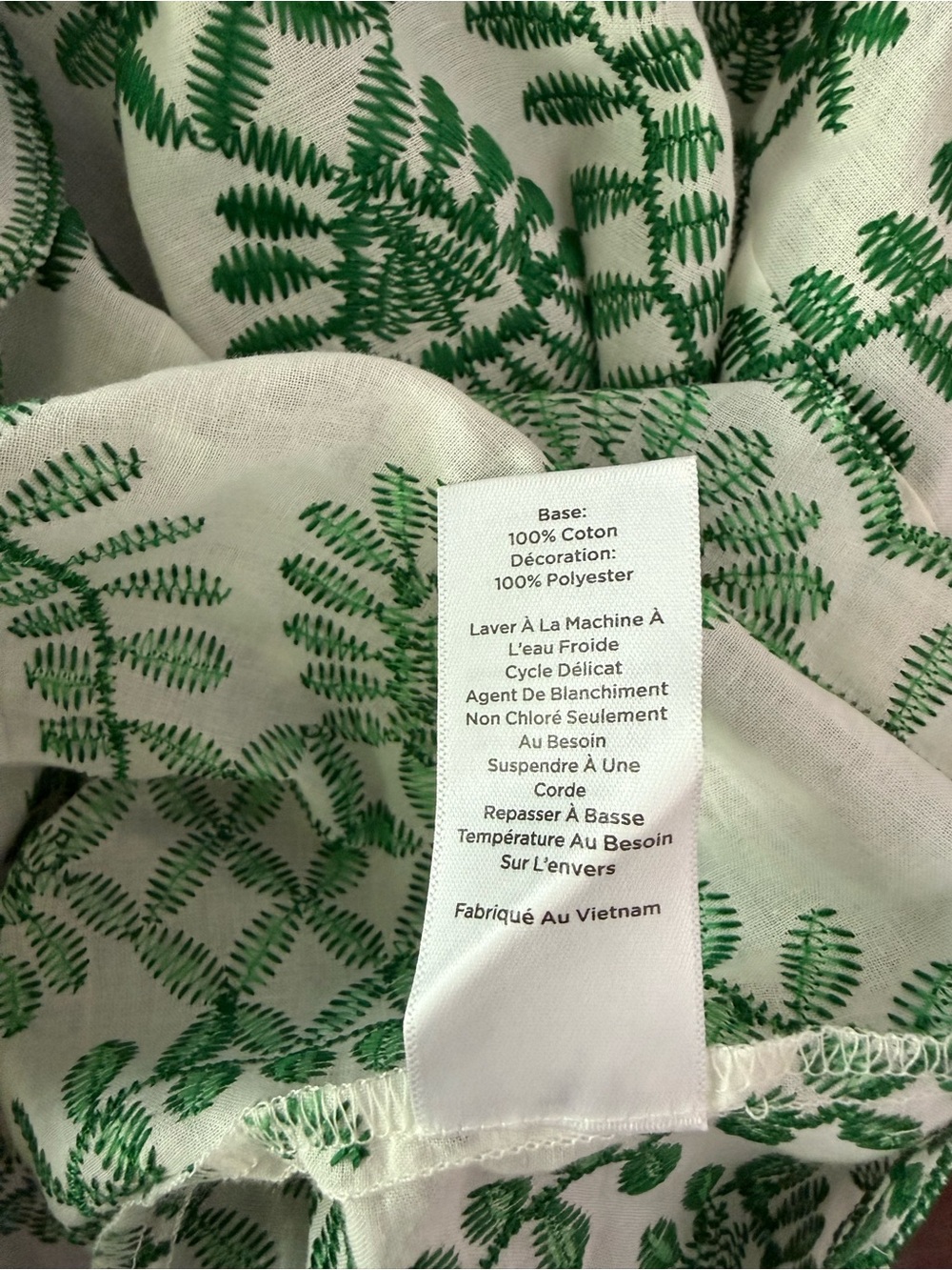 Talbots White with Green Embroidered Medallions Blouse. Plus Size NWT - Picture 8 of 9